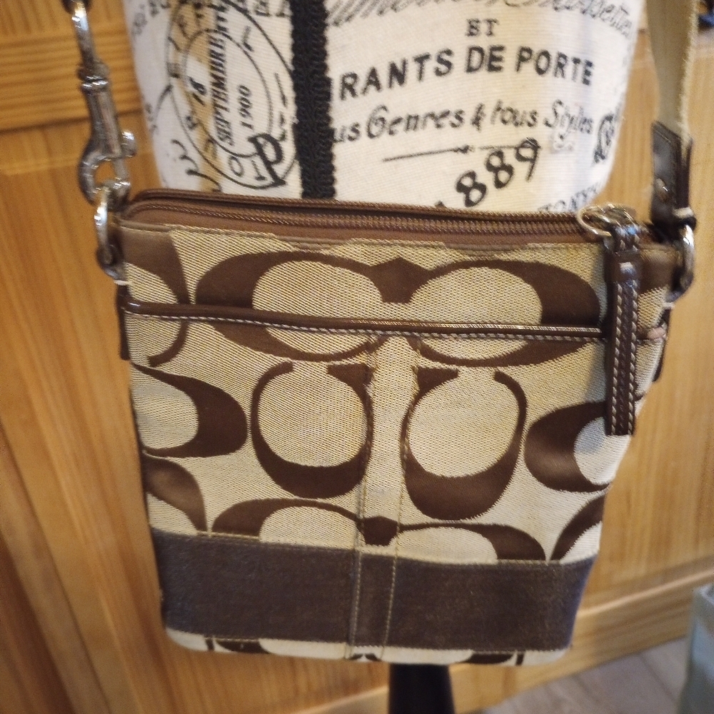 Coach Brown and Tan Crossbody Bag